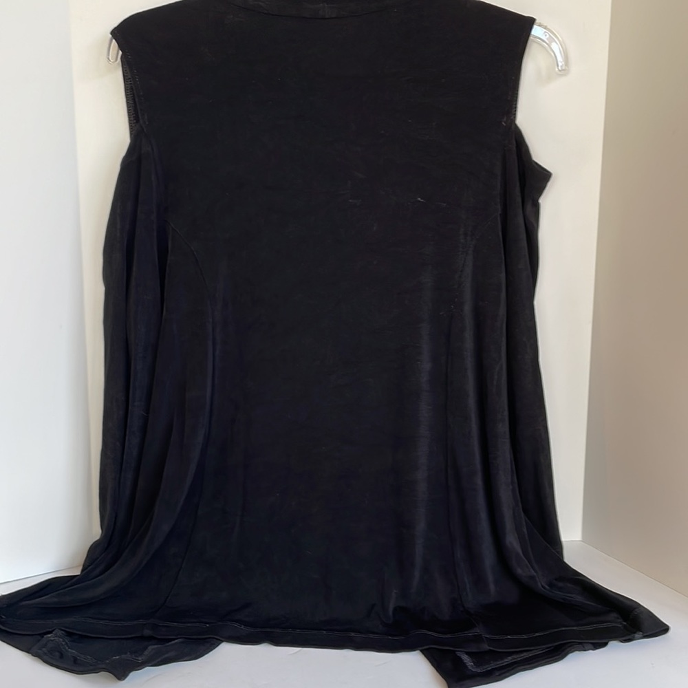 Travelers by Chico’s cold shoulder stretch knit one button v- neck cardigan med - Picture 5 of 6